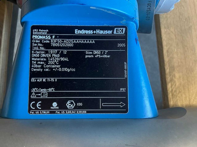 Endress&hauser promass 83/promass f flowmeter dn50/pn40 - afbeelding 7 van  8