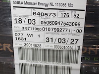 Energiedrank monster. 176 trays a 12 x 0,5l. 2112 blikken. tht 3-27. bod is inclusief 316,80 euro statiege... - afbeelding 5 van  6
