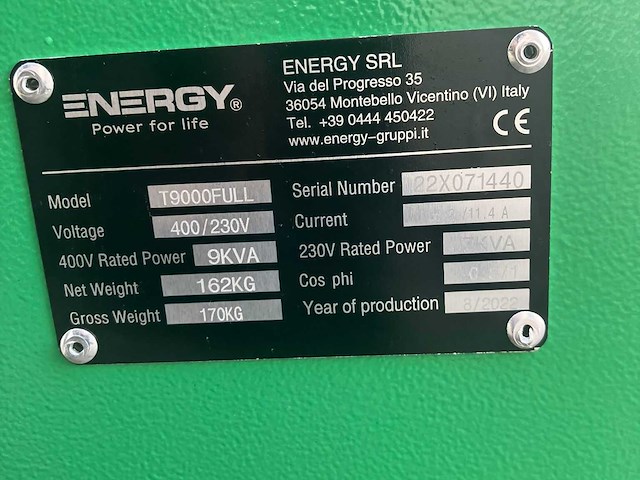 Energy srl - t9000full - stroomgenerator - afbeelding 4 van  5