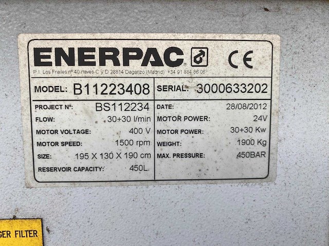 Enerpac - b11223408 - hydrauliek unit, test unit - afbeelding 5 van  13