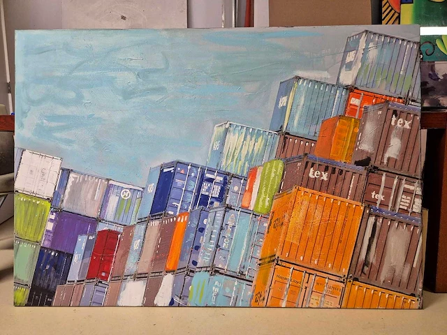 Engelbert van manen - acryl/mixed media op doek - 110 x 160 - afbeelding 2 van  4