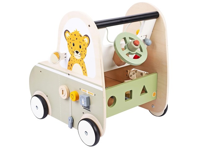 Engelhart houten loopwagen auto jack & jacky - afbeelding 1 van  4