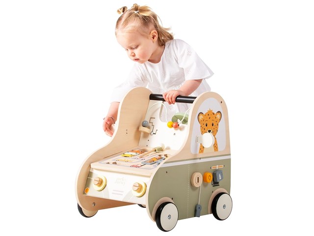 Engelhart houten loopwagen auto jack & jacky - afbeelding 4 van  4