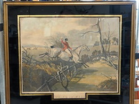 Engelse gekleurde jachtprenten (opticaprent) - afbeelding 2 van  5