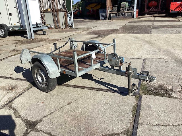 Enkelassige transportaanhangwagen met handlier - afbeelding 2 van  2