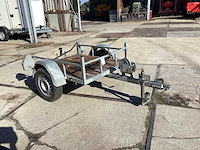 Enkelassige transportaanhangwagen met handlier - afbeelding 2 van  2