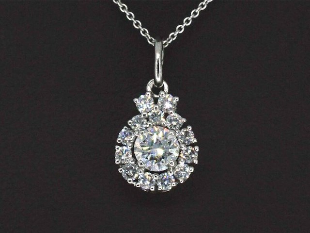 Entourage hanger met natuurlijke diamanten, excl. ketting - afbeelding 1 van  6