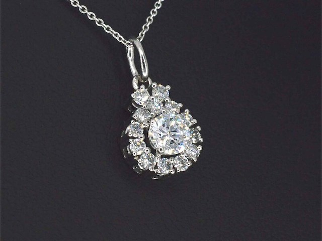 Entourage hanger met natuurlijke diamanten, excl. ketting - afbeelding 3 van  6