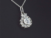 Entourage hanger met natuurlijke diamanten, excl. ketting - afbeelding 3 van  8