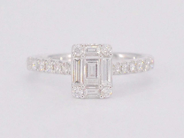 Entourage ring baguette briljant - afbeelding 9 van  10