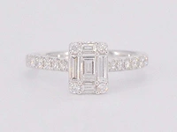 Entourage ring baguette briljant - afbeelding 9 van  10