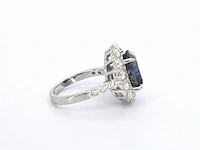 Entourage ring briljant blauwe saffier - afbeelding 5 van  10