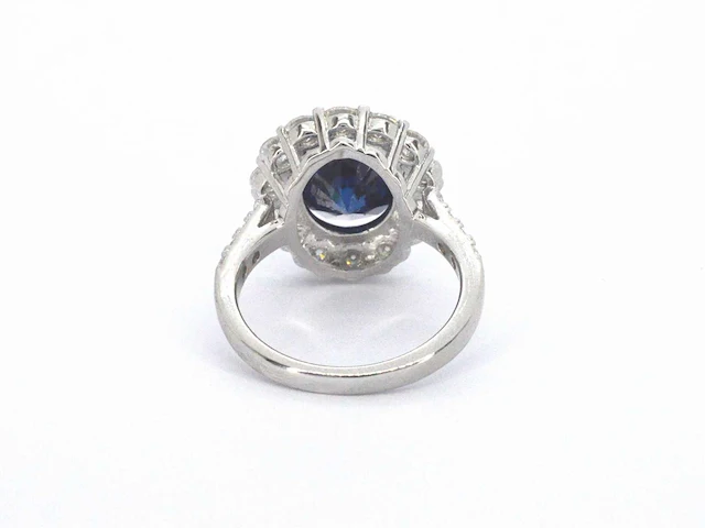Entourage ring briljant blauwe saffier - afbeelding 7 van  10