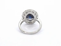 Entourage ring briljant blauwe saffier - afbeelding 7 van  10