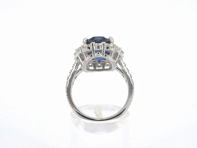 Entourage ring briljant blauwe saffier - afbeelding 8 van  10