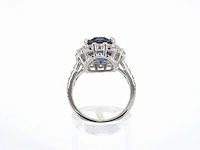 Entourage ring briljant blauwe saffier - afbeelding 8 van  10
