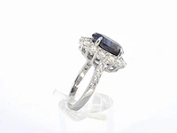Entourage ring briljant blauwe saffier - afbeelding 9 van  10