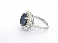 Entourage ring briljant blauwe saffier - afbeelding 10 van  10