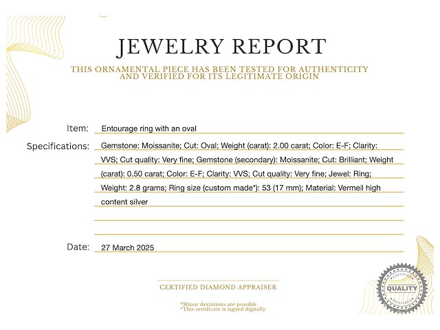 Entourage ring ovaal diamant - afbeelding 3 van  5