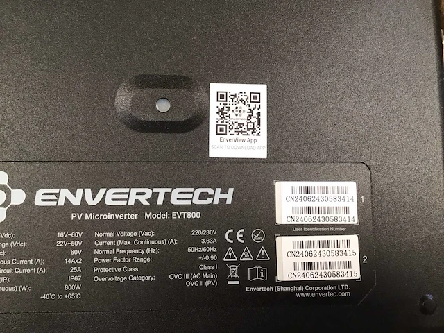 Envertech evt800r micro omvormer - afbeelding 4 van  4