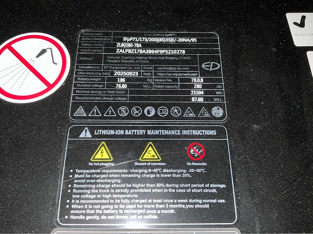 Ep - efxz-251 - vorkheftruck triplex 4,8m - li-ion - freelift - sideshift - 2026 - afbeelding 17 van  24