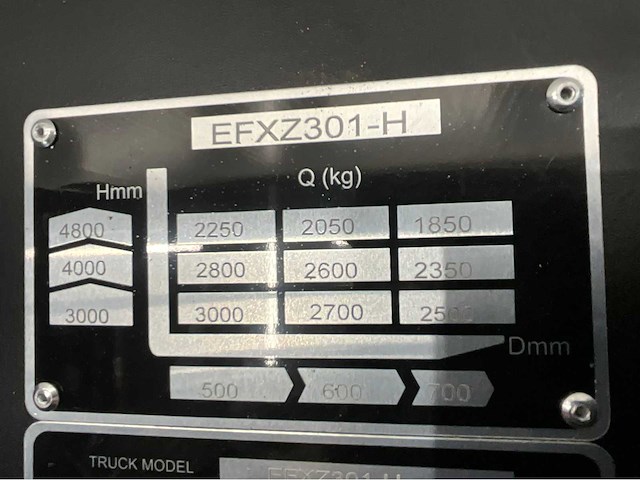 Ep - efxz-301-h vorkheftruck - 4.8meter triplex - li-ion - freelift - sideshift - 2026 - afbeelding 13 van  21