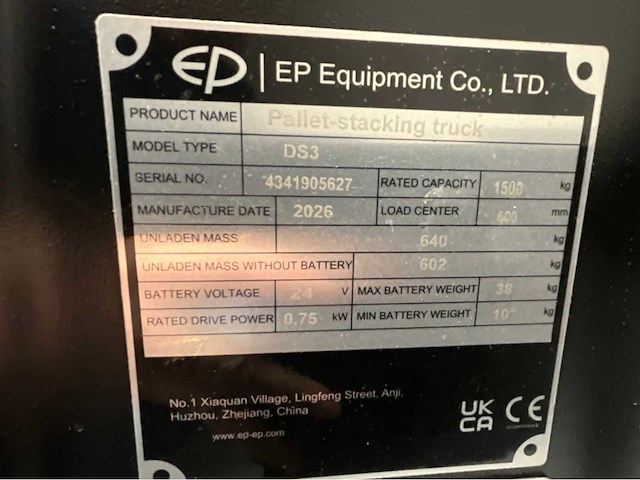 Ep - esl 4,15 meter - stapelaar li-ion batterij - 1500 kg - 2026 - afbeelding 11 van  19