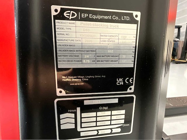 Ep - esl 4,15 meter - stapelaar li-ion batterij - 1500 kg - 2026 - afbeelding 19 van  19