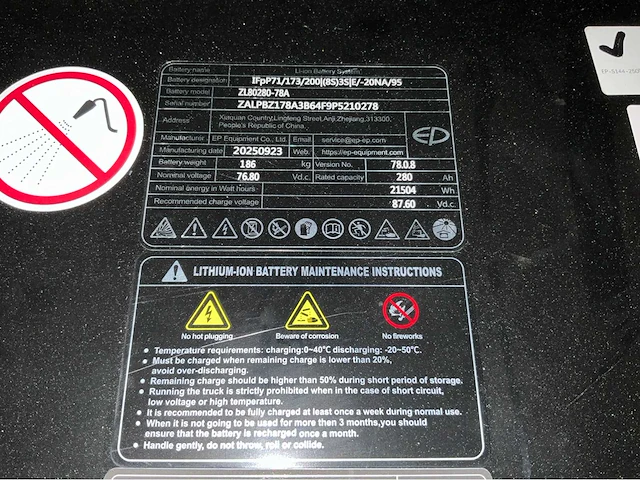 Ep efxz-251 vorkheftruck - triplex - freelift - sideshift - lithium accu - 2026 - afbeelding 21 van  29