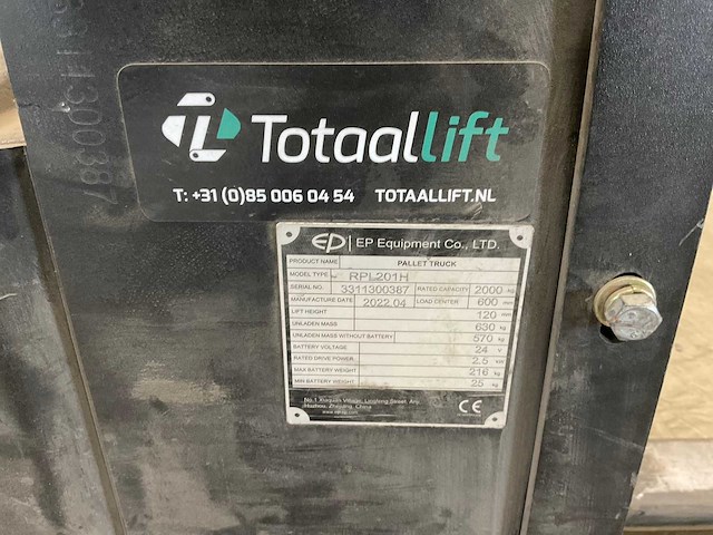 Ep equipment elektrische palletwagen | 2000 kg - afbeelding 10 van  11