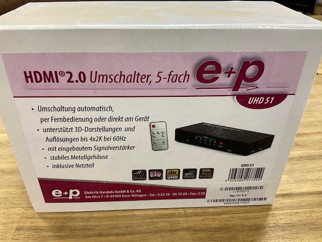 E+p hdmi switch - afbeelding 1 van  2