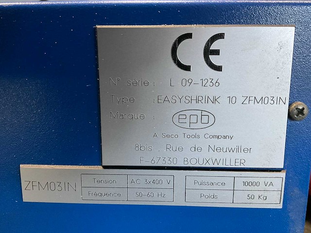 Epb easyshrink 10 zfm03in krimpapparaat - afbeelding 7 van  7
