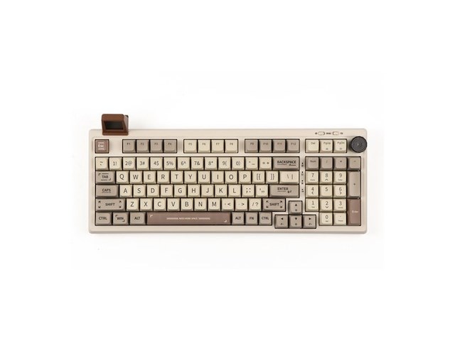 Epomaker rt100 retro white draadloos toetsenbord qwerty - afbeelding 1 van  1