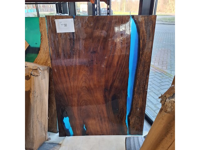 Epoxy eettafel 120x90, blauw, 2025 - afbeelding 1 van  5