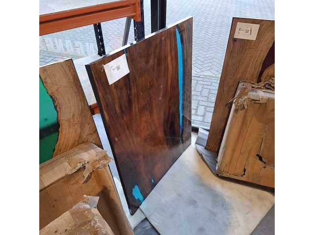 Epoxy eettafel 120x90, blauw, 2025 - afbeelding 2 van  5