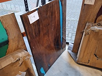 Epoxy eettafel 120x90, blauw, 2025 - afbeelding 2 van  5