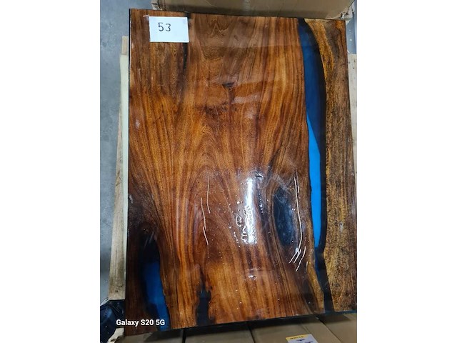 Epoxy eettafel 120x90, blauw, 2025 - afbeelding 4 van  5