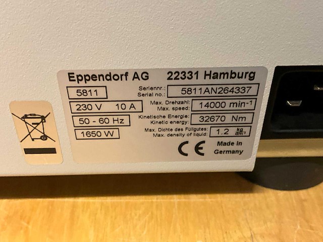 Eppendorf 5810 r high speed refrigerated laboratory centrifuge - afbeelding 4 van  5