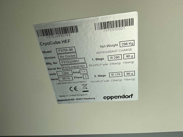 Eppendorf cryocube f570h ultra-lage temperatuur laboratoriumvriezer (2x) - afbeelding 10 van  12