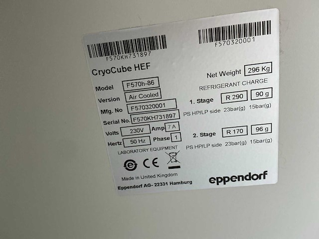 Eppendorf cryocube f570h ultra-lage temperatuur laboratoriumvriezer (2x) - afbeelding 11 van  12