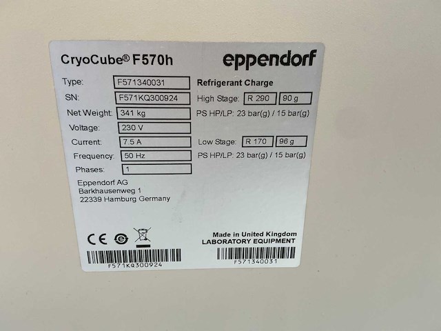Eppendorf cryocube f570h ultra-lage temperatuur laboratoriumvriezer - afbeelding 6 van  9