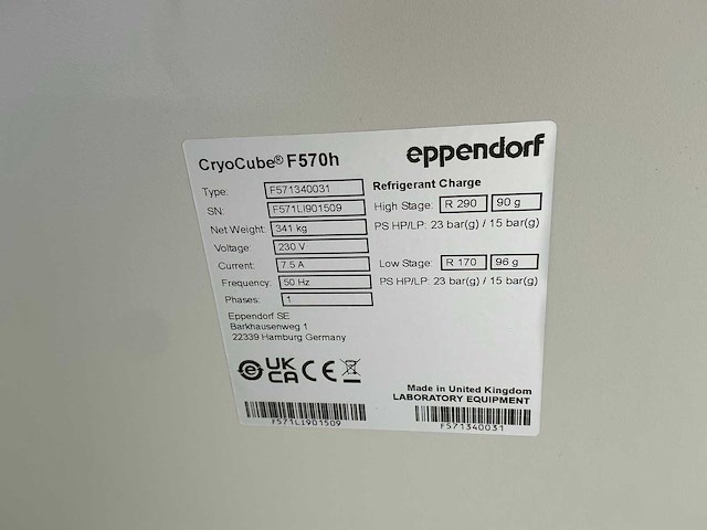 Eppendorf cryocube f570h ultra-lage temperatuur laboratoriumvriezer - afbeelding 7 van  7