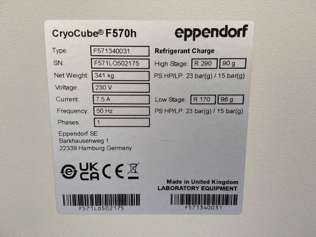 Eppendorf cryocube f570h ultra-lage temperatuur laboratoriumvriezer - afbeelding 2 van  2