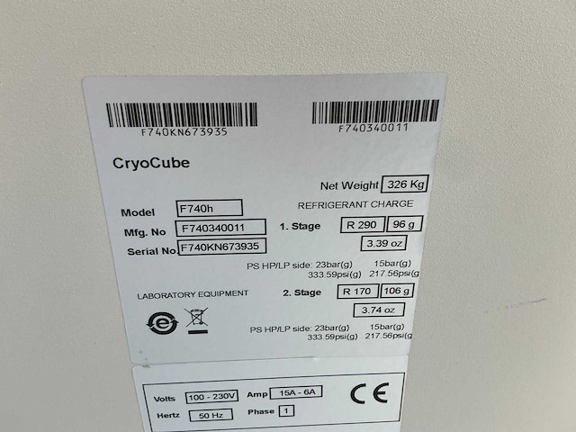 Eppendorf cryocube f740h ultra-lage temperatuur laboratoriumvriezer - afbeelding 7 van  8