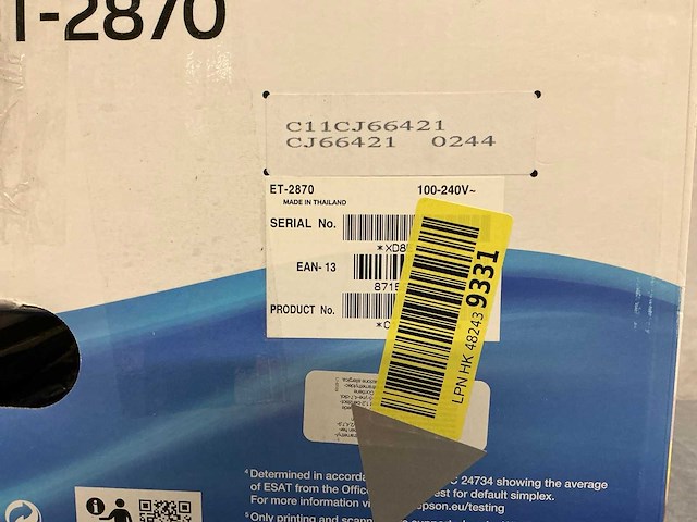 Epson ecotank et-2870 printer - afbeelding 8 van  8