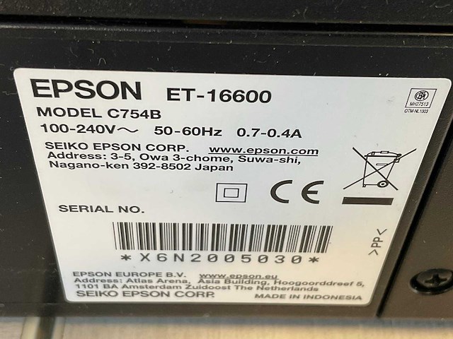 Epson et-16600 inktjetprinter - afbeelding 7 van  7