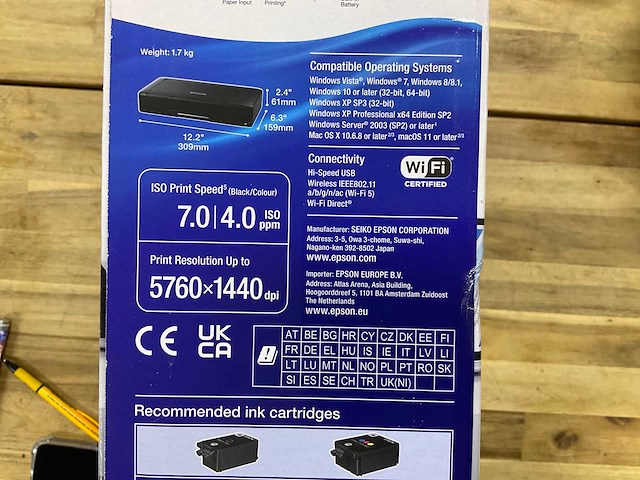 Epson workfoirce wf-110w portable printer - afbeelding 2 van  2