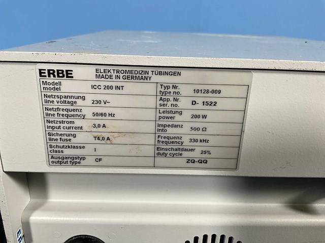 Erbe - icc 200 - elektrochirurgische unit - afbeelding 4 van  4