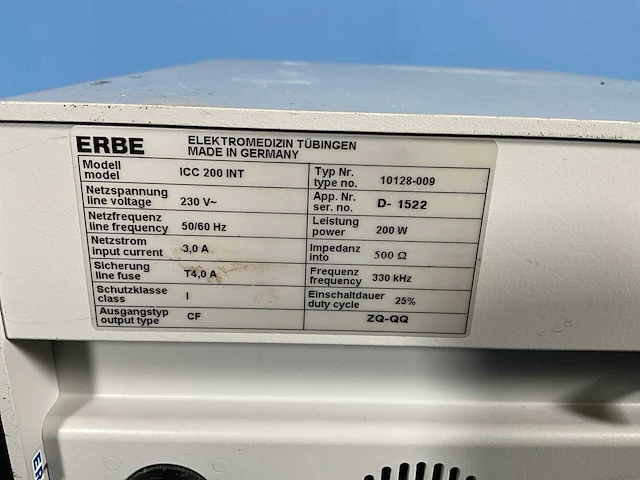 Erbe - icc 200 - elektrochirurgische unit - afbeelding 6 van  6