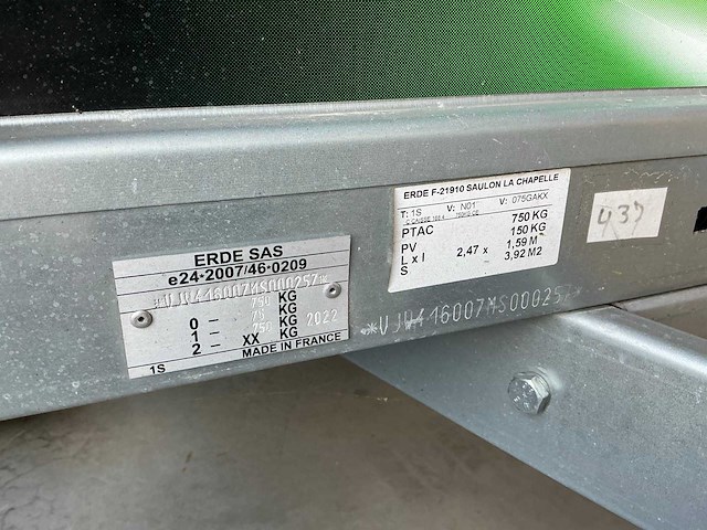 Erdé daxara 168 bagage aanhangwagen - afbeelding 8 van  8